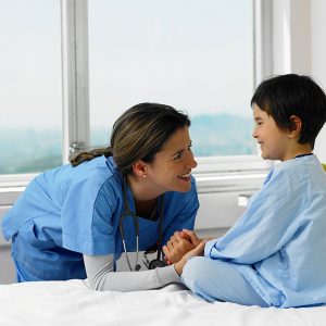 Doctor with young patient